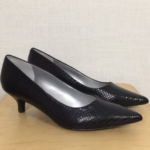 Trotters black snake-embossed pumps - back to work